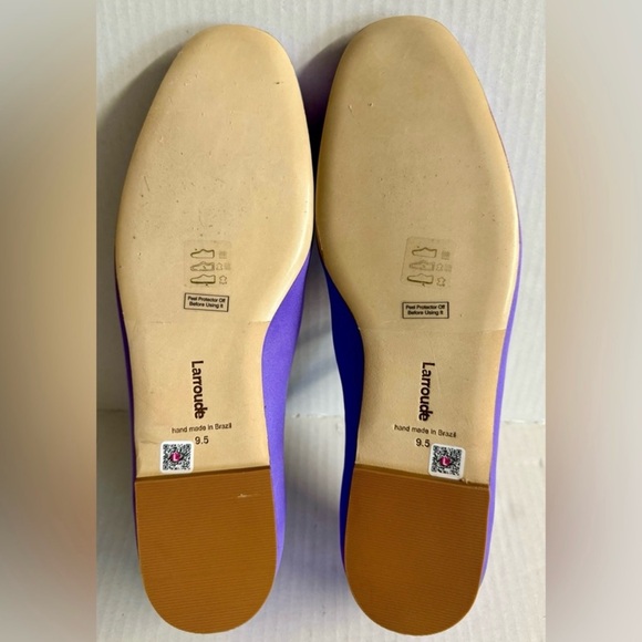 Larroude’ Purple satin Blair Mary Jane battle flats with adjustable buckle.9.5 - Picture 5 of 14